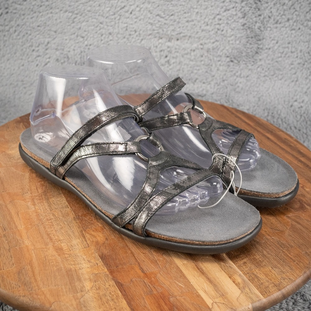 NAOT Carmen Sandal Womens 42 Metallic Leather Metal‎ Ring Slides US Sz 11